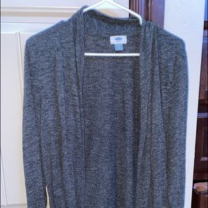 grey cardigan